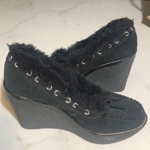Super Cute Jessica Simpson Fur Lined Wedge Heel